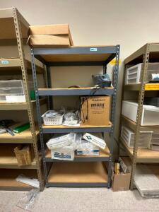 DESCRIPTION: 72" SHELVING UNITS WITH CONTENTS SIZE: SEE PHOTOS LOCATION: CLINIC 6 THIS LOT IS: ONE MONEY QTY: 1