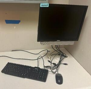 DESCRIPTION: WALL MOUNTED MONITOR AND ACCESSORY SET ADDITIONAL INFORMATION: KEYBOARD AND MOUSE INCLUDED. SIZE: SEE PHOTOS LOCATION: CLINIC 6 MEDICAL L
