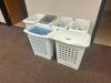 DESCRIPTION: ASSORTED LAUNDRY BASKETS ADDITIONAL INFORMATION: SOLD AS SET. LOCATION: CLINIC 6 THIS LOT IS: ONE MONEY QTY: 1 - 2
