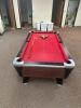 DESCRIPTION: DYNAMO POOL TABLE WITH ACCESSORIES ADDITIONAL INFORMATION: GOOD CONDITION. SEE PHOTOS FOR LOT ACCESSORIES. SOLD AS SET. LOCATION: CLINIC - 6