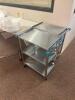 DESCRIPTION: (2) - THREE TIER STAINLESS STEEL UTILITY CARTS BRAND / MODEL: LAKESIDE RETAIL PRICE: $246.00 EACH ADDITIONAL INFORMATION: GREAT CONDITION - 3