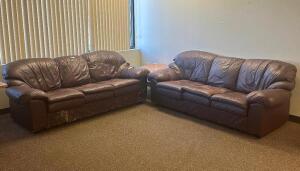 DESCRIPTION: SOFA SET WITH ACCENT TABLE ADDITIONAL INFORMATION: SOLD AS A SET. SIZE: SEE PHOTOS LOCATION: CLINIC 6 THIS LOT IS: ONE MONEY QTY: 1
