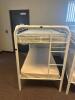 DESCRIPTION: (2) - TWIN OVER TWIN WHITE METAL FRAMED BUNK BEDS WITH MATTRESSES RETAIL PRICE: $233.80 EACH ADDITIONAL INFORMATION: (2) - BUNK BEDS TOTA - 4