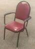 DESCRIPTION: (4) - PADDED SEAT STACKABLE ARM CHAIRS RETAIL PRICE: $80 EACH ADDITIONAL INFORMATION: GREAT CONDITION WITH MINOR COSMETIC WEAR. STOCK PHO - 2