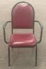 DESCRIPTION: (4) - PADDED SEAT STACKABLE ARM CHAIRS RETAIL PRICE: $80 EACH ADDITIONAL INFORMATION: GREAT CONDITION WITH MINOR COSMETIC WEAR. STOCK PHO - 3