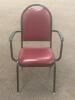 DESCRIPTION: (4) - PADDED SEAT STACKABLE ARM CHAIRS RETAIL PRICE: $80 EACH ADDITIONAL INFORMATION: GREAT CONDITION WITH MINOR COSMETIC WEAR. STOCK PHO - 5