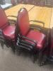 DESCRIPTION: (4) - PADDED SEAT STACKABLE ARM CHAIRS RETAIL PRICE: $80 EACH ADDITIONAL INFORMATION: GREAT CONDITION WITH MINOR COSMETIC WEAR. STOCK PHO - 3