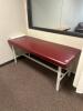 DESCRIPTION: 72" METAL FRAME VINYL FLAT TOP STRAIGHT LINE TREATMENT TABLE RETAIL PRICE: $500.00 ADDITIONAL INFORMATION: EXCELLENT CONDITION. STOCK PHO - 2