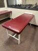 DESCRIPTION: 72" METAL FRAME VINYL FLAT TOP STRAIGHT LINE TREATMENT TABLE RETAIL PRICE: $500.00 ADDITIONAL INFORMATION: EXCELLENT CONDITION. STOCK PHO - 2