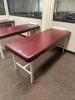 DESCRIPTION: 72" METAL FRAME VINYL FLAT TOP STRAIGHT LINE TREATMENT TABLE RETAIL PRICE: $500.00 ADDITIONAL INFORMATION: EXCELLENT CONDITION. STOCK PHO - 2