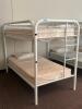 DESCRIPTION: (4) - TWIN OVER TWIN WHITE METAL FRAMED BUNK BEDS WITH MATTRESSES RETAIL PRICE: $233.80 EACH ADDITIONAL INFORMATION: (4) - BUNK BEDS TOTA - 2