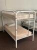 DESCRIPTION: (4) - TWIN OVER TWIN WHITE METAL FRAMED BUNK BEDS WITH MATTRESSES RETAIL PRICE: $233.80 EACH ADDITIONAL INFORMATION: (4) - BUNK BEDS TOTA - 4