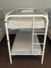 DESCRIPTION: (4) - TWIN OVER TWIN WHITE METAL FRAMED BUNK BEDS WITH MATTRESSES RETAIL PRICE: $233.80 EACH ADDITIONAL INFORMATION: (4) - BUNK BEDS TOTA - 14