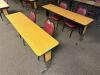 DESCRIPTION: (2) - 72" ADJUSTABLE HEIGHT LAMINATE TOP SEMINAR TABLES WITH FOLDING PANEL LEGS RETAIL PRICE: $200.00 EACH ADDITIONAL INFORMATION: TABLE - 3