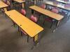 DESCRIPTION: (2) - 72" ADJUSTABLE HEIGHT LAMINATE TOP SEMINAR TABLES WITH FOLDING PANEL LEGS RETAIL PRICE: $200.00 EACH ADDITIONAL INFORMATION: TABLE - 3