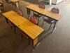 DESCRIPTION: (2) - 72" ADJUSTABLE HEIGHT LAMINATE TOP SEMINAR TABLES WITH FOLDING PANEL LEGS RETAIL PRICE: $200.00 EACH ADDITIONAL INFORMATION: TABLE - 3