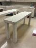 DESCRIPTION: (2) - HIGH TOP WOOD WORK TABLES ADDITIONAL INFORMATION: CONTENTS NOT INCLUDED. SIZE: SEE PHOTOS LOCATION: CLINIC 7 MEDICAL LAB THIS LOT I - 2