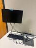 DESCRIPTION: WALL MOUNTED MONITOR AND ACCESSORY SET ADDITIONAL INFORMATION: KEYBOARD AND MOUSE INCLUDED. SIZE: SEE PHOTOS LOCATION: CLINIC 7 MEDICAL L - 3