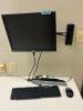 DESCRIPTION: WALL MOUNTED MONITOR AND ACCESSORY SET ADDITIONAL INFORMATION: KEYBOARD AND MOUSE INCLUDED. SIZE: SEE PHOTOS LOCATION: CLINIC 7 MEDICAL L - 2