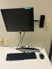 DESCRIPTION: WALL MOUNTED MONITOR AND ACCESSORY SET ADDITIONAL INFORMATION: KEYBOARD AND MOUSE INCLUDED. SIZE: SEE PHOTOS LOCATION: CLINIC 7 MEDICAL L - 3