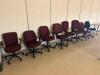DESCRIPTION: (8) - ROLLING OFFICE CHAIRS ADDITIONAL INFORMATION: DAMAGED LOCATION: CLINIC 8 THIS LOT IS: ONE MONEY QTY: 1 - 5