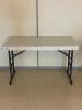 DESCRIPTION: (2) - 4 FT. FOLDING TABLE BRAND / MODEL: LIFETIME LOCATION: CLINIC 8 THIS LOT IS: SOLD BY THE PIECE QTY: 2