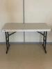 DESCRIPTION: (2) - 4 FT. FOLDING TABLE BRAND / MODEL: LIFETIME LOCATION: CLINIC 8 THIS LOT IS: SOLD BY THE PIECE QTY: 2 - 2