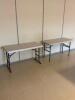 DESCRIPTION: (2) - 4 FT. FOLDING TABLE BRAND / MODEL: LIFETIME LOCATION: CLINIC 8 THIS LOT IS: SOLD BY THE PIECE QTY: 2 - 8