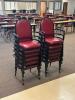 DESCRIPTION: (12) - PADDED SEAT STACKABLE ARM CHAIRS RETAIL PRICE: $80 EACH ADDITIONAL INFORMATION: GREAT CONDITION WITH MINOR COSMETIC WEAR. STOCK PH - 3