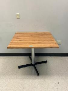 DESCRIPTION: (2) - DINING TABLES SIZE: 36" X 36" X 30 LOCATION: CLINIC 8 THIS LOT IS: SOLD BY THE PIECE QTY: 2