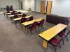 DESCRIPTION: (6) - 72" ADJUSTABLE HEIGHT LAMINATE TOP SEMINAR TABLES WITH FOLDING PANEL LEGS RETAIL PRICE: $200.00 EACH ADDITIONAL INFORMATION: TABLE - 3