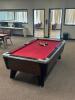 DESCRIPTION: DYNAMO POOL TABLE WITH ACCESSORIES ADDITIONAL INFORMATION: GOOD CONDITION. SEE PHOTOS FOR LOT ACCESSORIES. SOLD AS SET. LOCATION: CLINIC - 6