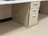 DESCRIPTION: 210" MEDIA TABLE WITH CABINET BASES ADDITIONAL INFORMATION: CONTENTS NOT INCLUDED. SIZE: SEE PHOTOS LOCATION: CLINIC 8 MEDICAL LAB THIS L - 2