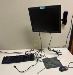 DESCRIPTION: WALL MOUNTED MONITOR AND ACCESSORY SET ADDITIONAL INFORMATION: KEYBOARD AND MOUSE INCLUDED. SIZE: SEE PHOTOS LOCATION: CLINIC 8 MEDICAL L