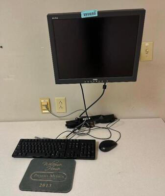 DESCRIPTION: WALL MOUNTED MONITOR AND ACCESSORY SET ADDITIONAL INFORMATION: KEYBOARD AND MOUSE INCLUDED. SIZE: SEE PHOTOS LOCATION: CLINIC 9 MEDICAL L