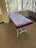 DESCRIPTION: 72" METAL FRAME VINYL FLAT TOP STRAIGHT LINE TREATMENT TABLE RETAIL PRICE: $500.00 ADDITIONAL INFORMATION: EXCELLENT CONDITION. STOCK PHO - 2