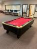 DESCRIPTION: DYNAMO POOL TABLE WITH ACCESSORIES ADDITIONAL INFORMATION: GOOD CONDITION. SEE PHOTOS FOR LOT ACCESSORIES. SOLD AS SET. LOCATION: CLINIC - 3