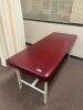 DESCRIPTION: 72" METAL FRAME VINYL FLAT TOP STRAIGHT LINE TREATMENT TABLE RETAIL PRICE: $500.00 ADDITIONAL INFORMATION: EXCELLENT CONDITION. STOCK PHO - 2