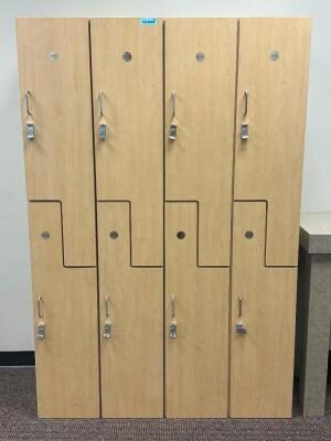 DESCRIPTION: 72" / 8 COMPARTMENT LOCKER SYSTEM SIZE: SEE PHOTOS LOCATION: CLINIC 10 THIS LOT IS: ONE MONEY QTY: 1