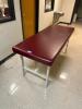 DESCRIPTION: 72" METAL FRAME VINYL FLAT TOP STRAIGHT LINE TREATMENT TABLE RETAIL PRICE: $500.00 ADDITIONAL INFORMATION: EXCELLENT CONDITION. STOCK PHO - 2