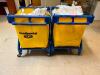 DESCRIPTION: (2) CONTINENTAL LAUNDRY CARTS. BRAND / MODEL: CONTINENTAL ADDITIONAL INFORMATION BLUE PLASTIC W/ YELLOW VINYL LINER LOCATION: LAUNDRY THI - 2