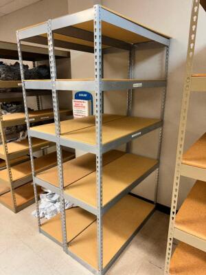 DESCRIPTION: (4) 48" X 18" SIX TIER METAL SHELVES ADDITIONAL INFORMATION CONTENTS ARE NOT INCLUDED SIZE 48" X 18" X 75" LOCATION: LAUNDRY THIS LOT IS: