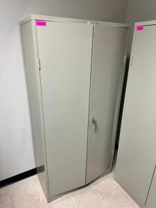 DESCRIPTION: 36" X 18" TWO DOOR METAL STORAGE CABINET SIZE 36" X 18" X 72" LOCATION: PHARMACY QTY: 1