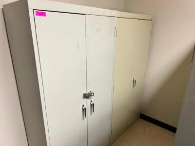 DESCRIPTION: (2) 36" X 18" TWO DOOR METAL STORAGE CABINET SIZE 36" X 18" X 72" LOCATION: PHARMACY THIS LOT IS: SOLD BY THE PIECE QTY: 2