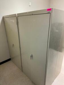 DESCRIPTION: (2) 36" X 18" TWO DOOR METAL STORAGE CABINET SIZE 36" X 18" X 72" LOCATION: PHARMACY THIS LOT IS: SOLD BY THE PIECE QTY: 2