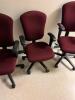 DESCRIPTION: (3) MAROON UPHOLSTERED OFFICE CHAIRS LOCATION: COMPUTER ROOM / BY KITCHEN THIS LOT IS: SOLD BY THE PIECE QTY: 3 - 3