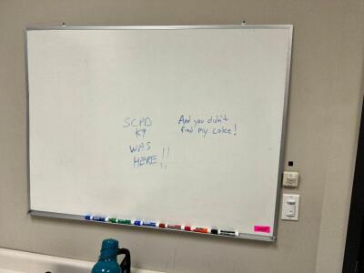 DESCRIPTION: 4' X 3' DRY ERASE BOARD LOCATION: WAREHOUSE OFFICE QTY: 1