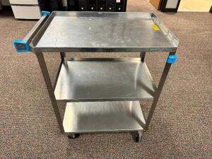 DESCRIPTION: (2) LAKESIDE THREE TIER STAINLESS UTILITY CARTS BRAND / MODEL: LAKESIDE LOCATION: WEST END CLINICS LABS THIS LOT IS: SOLD BY THE PIECE QT