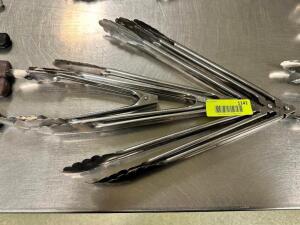 (6) STAINLESS TONGS