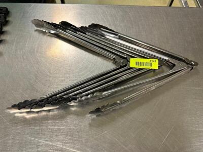 (6) STAINLESS TONGS